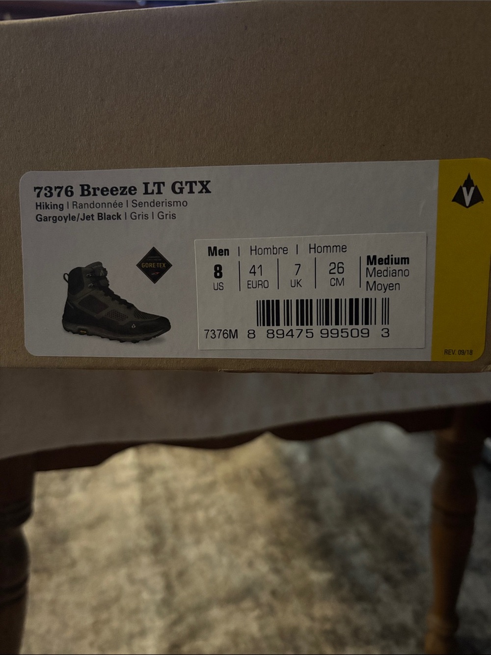 Vasque 7376 Breeze LT GTX Hiking Boot in Gargoyle/Jet Black